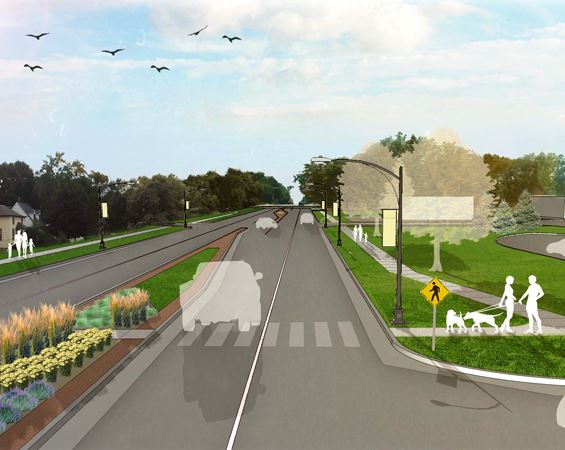 Highway improvements street view concept drawing