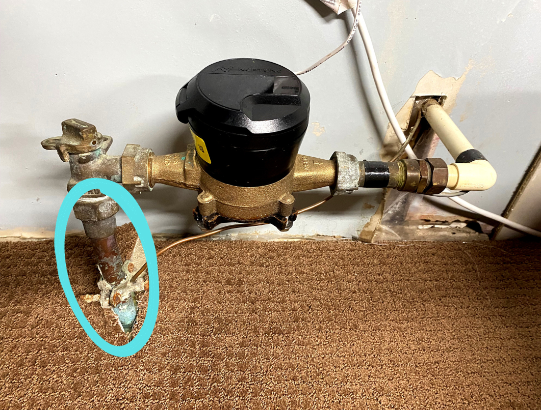 water meter and pipe